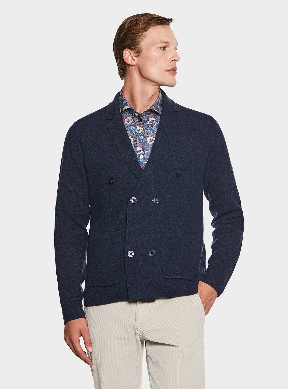 Giacca doppiopetto in lana e cashmere-0