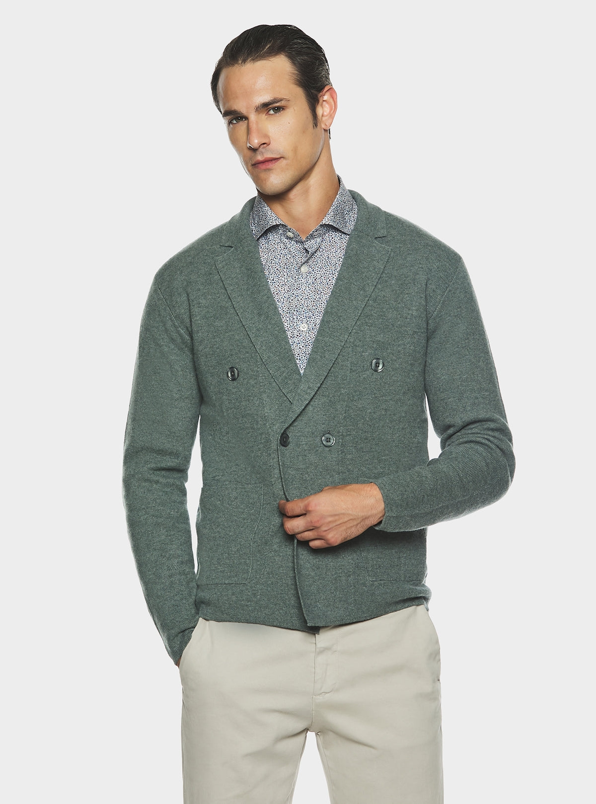 Giacca doppiopetto in lana e cashmere-0