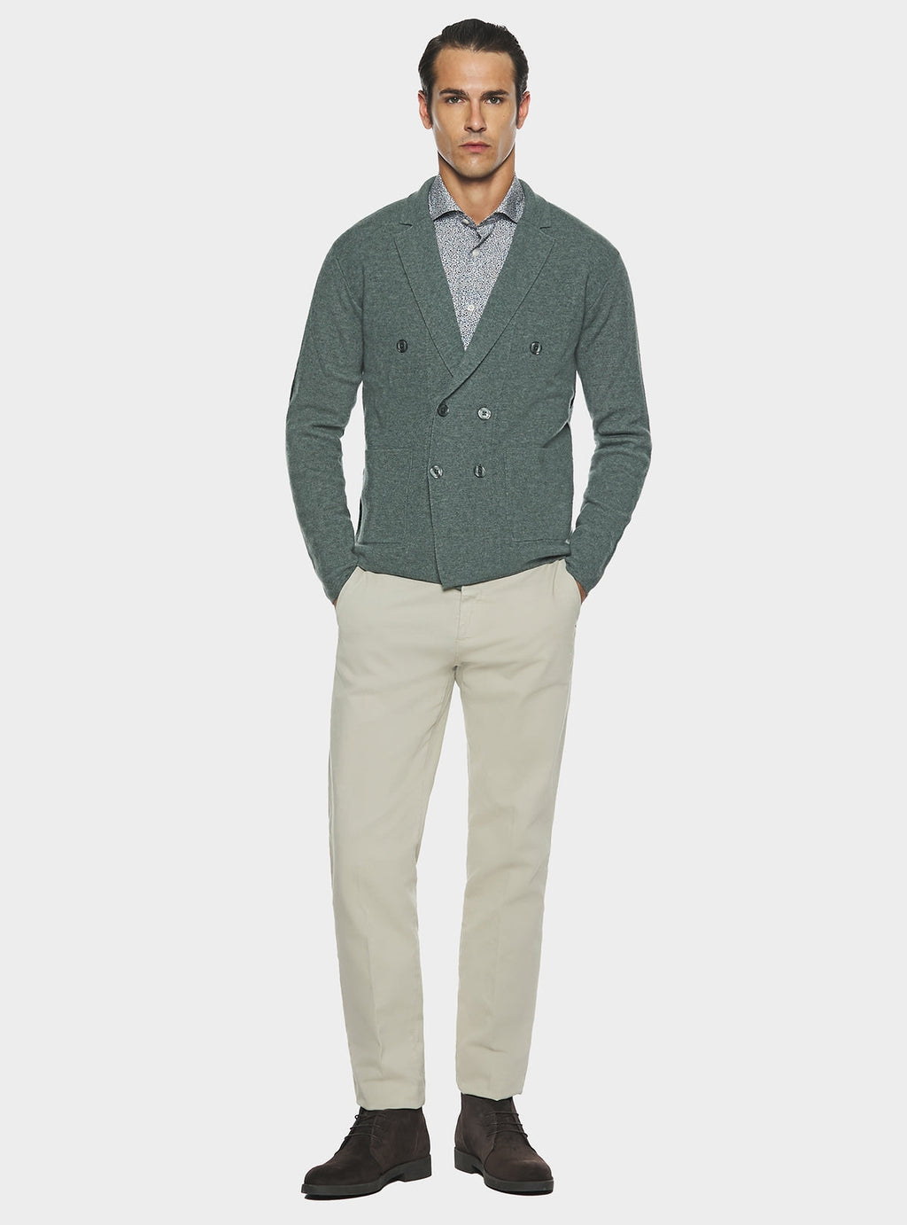 Giacca doppiopetto in lana e cashmere-1