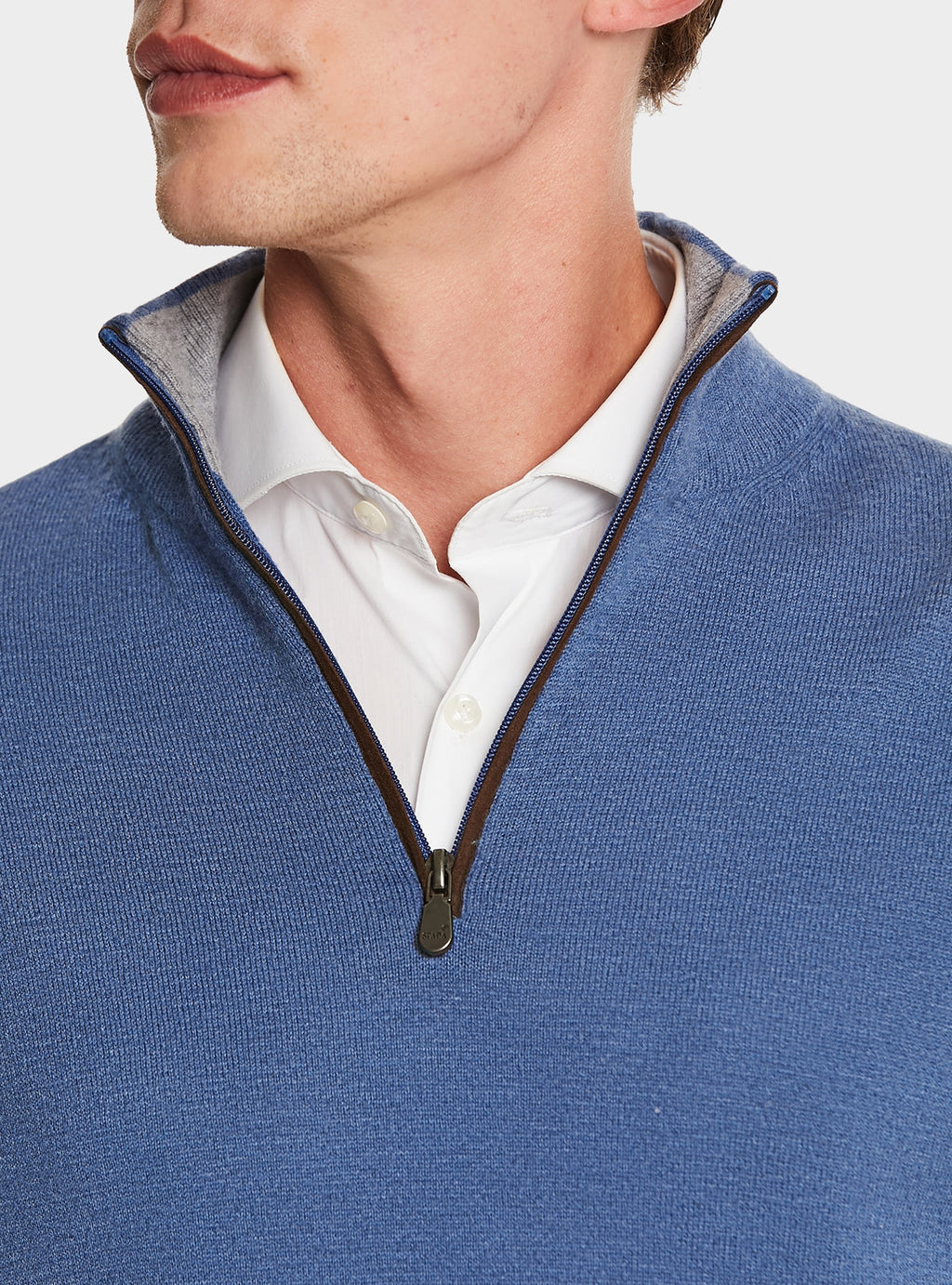 Maglia mezza zip in lana e cashmere-3