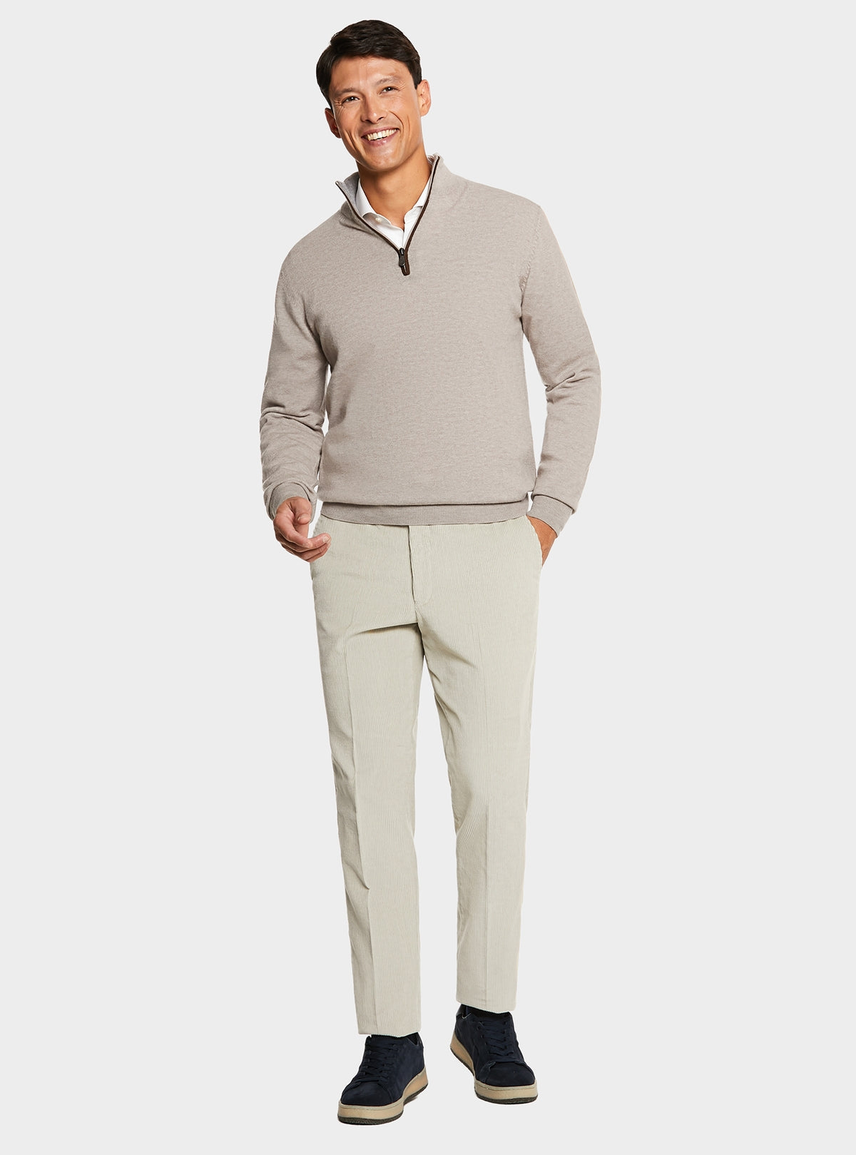 Maglia mezza zip in lana e cashmere-1