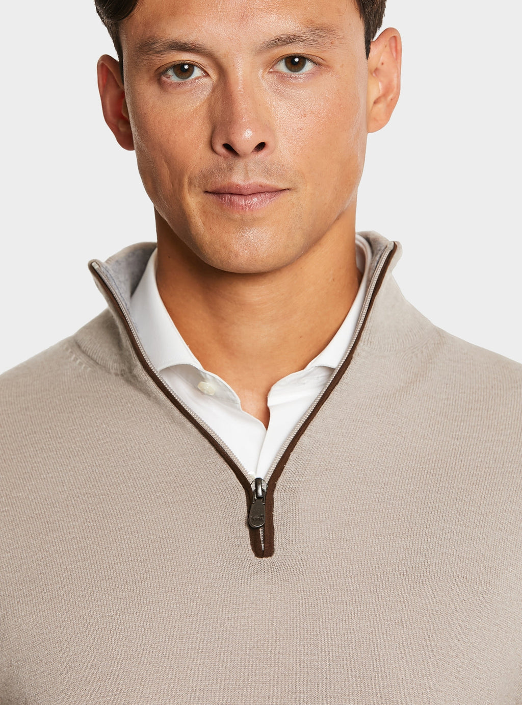 Maglia mezza zip in lana e cashmere-2