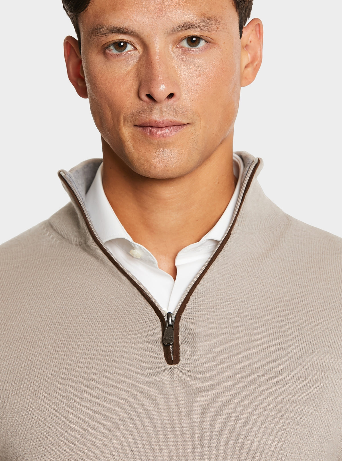 Maglia mezza zip in lana e cashmere-2