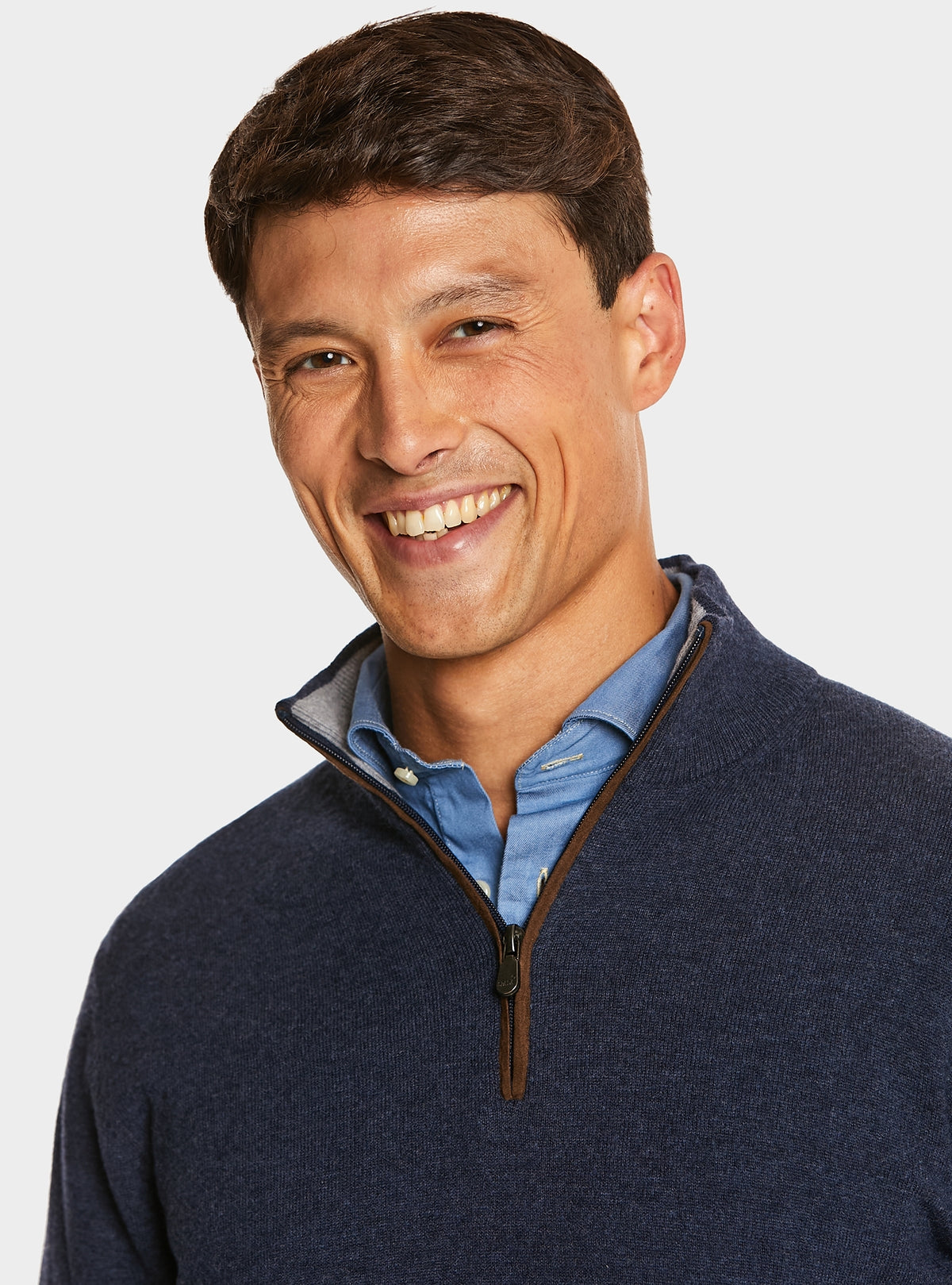 Maglia mezza zip in lana e cashmere-2