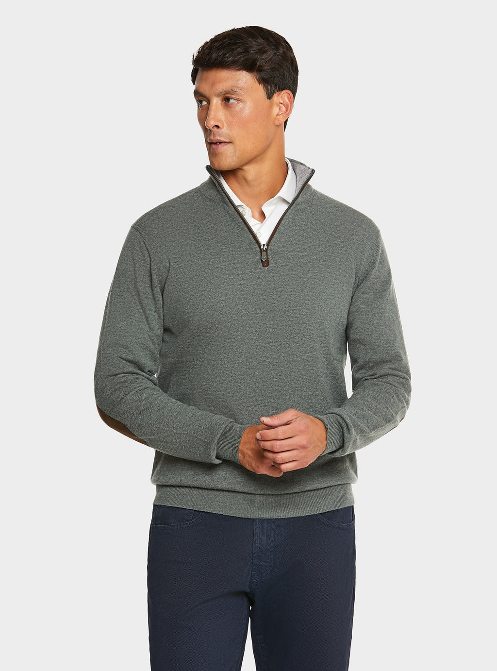 Maglia mezza zip in lana e cashmere-0