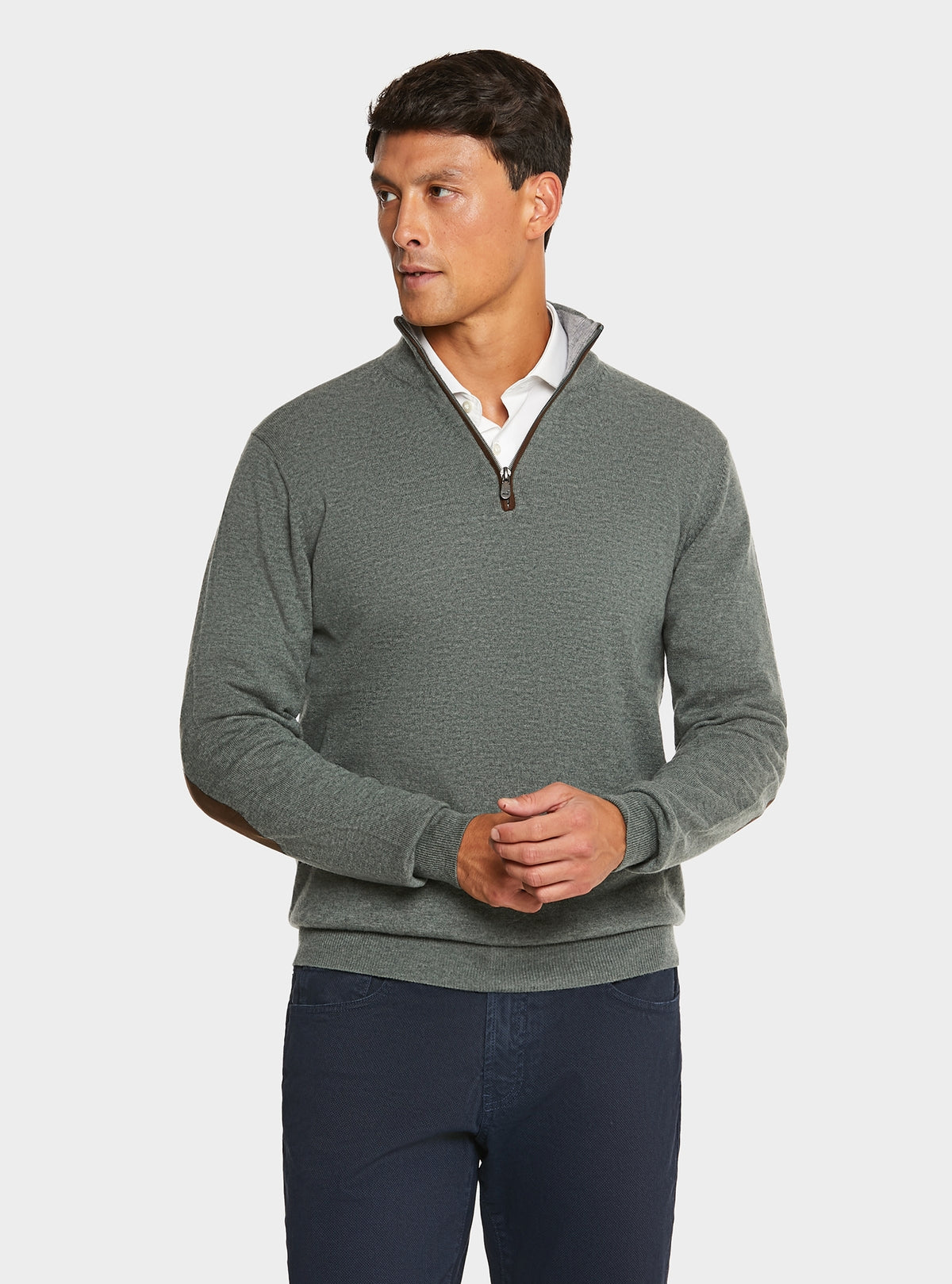Maglia mezza zip in lana e cashmere-0