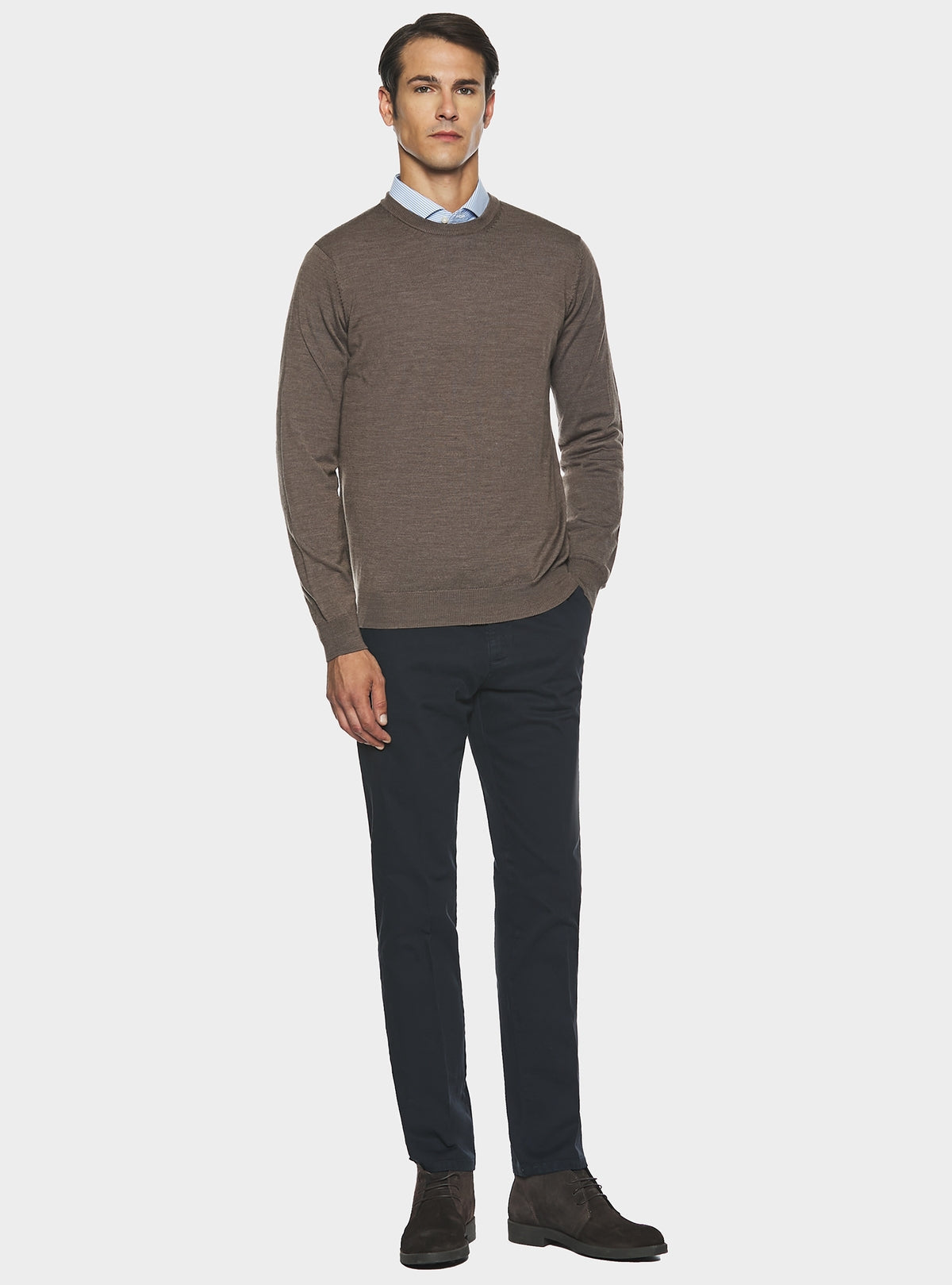 Maglia girocollo in pura lana merino-2