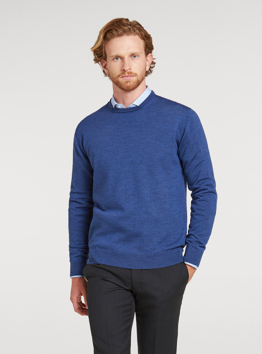 Maglia girocollo in pura lana merino-0