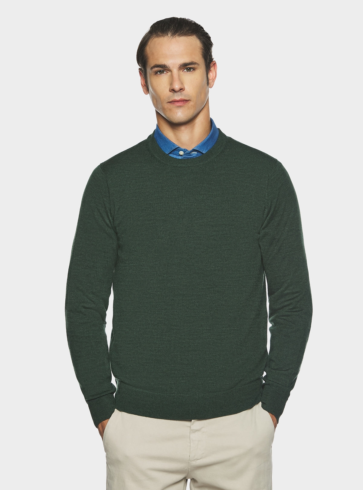 Maglia girocollo in pura lana merino-0