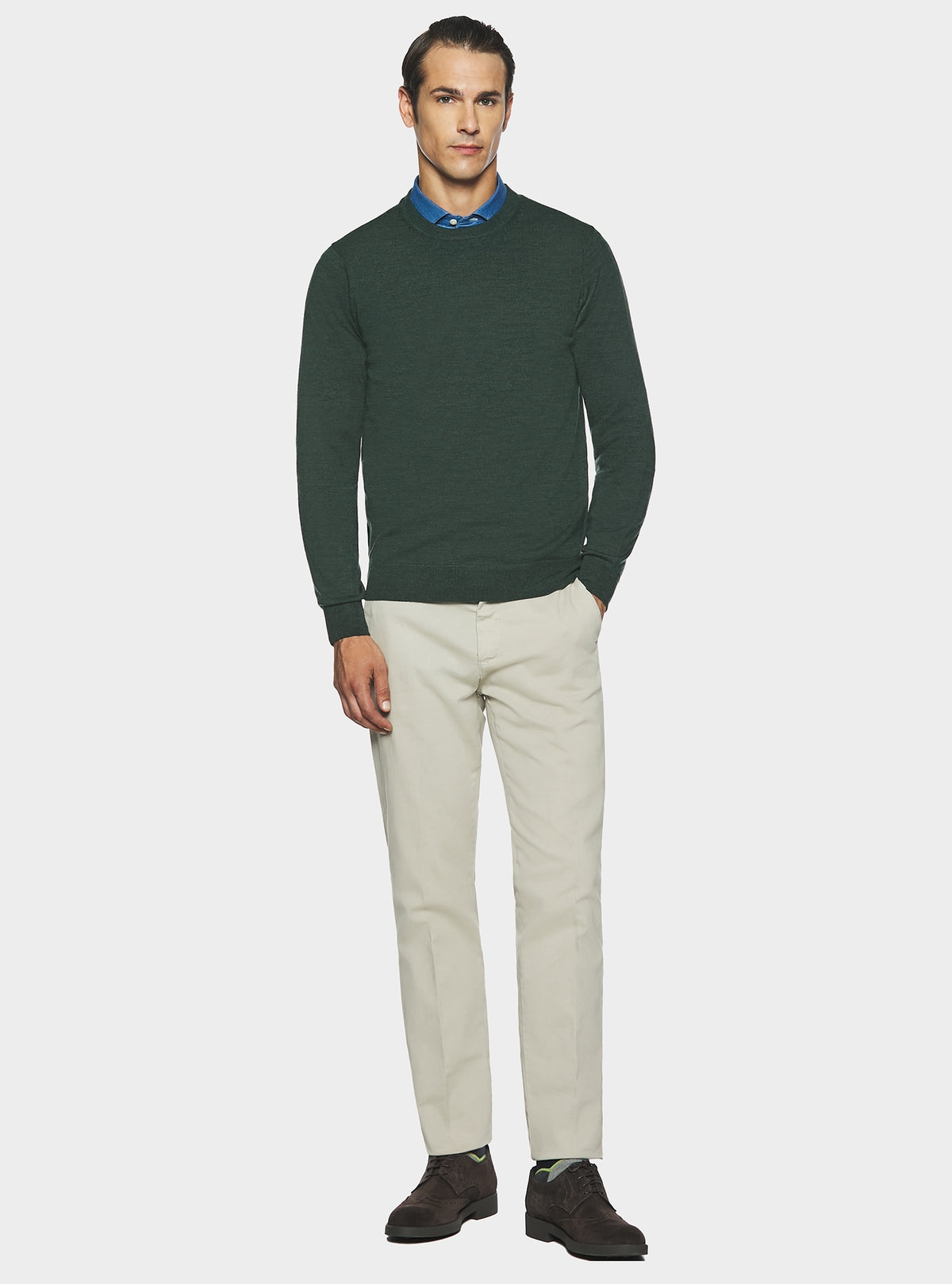 Maglia girocollo in pura lana merino-2