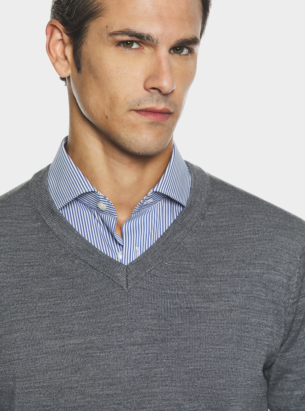Maglia scollo a V in lana merino-1