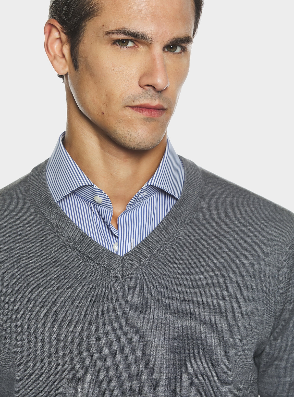 Maglia scollo a V in lana merino-1