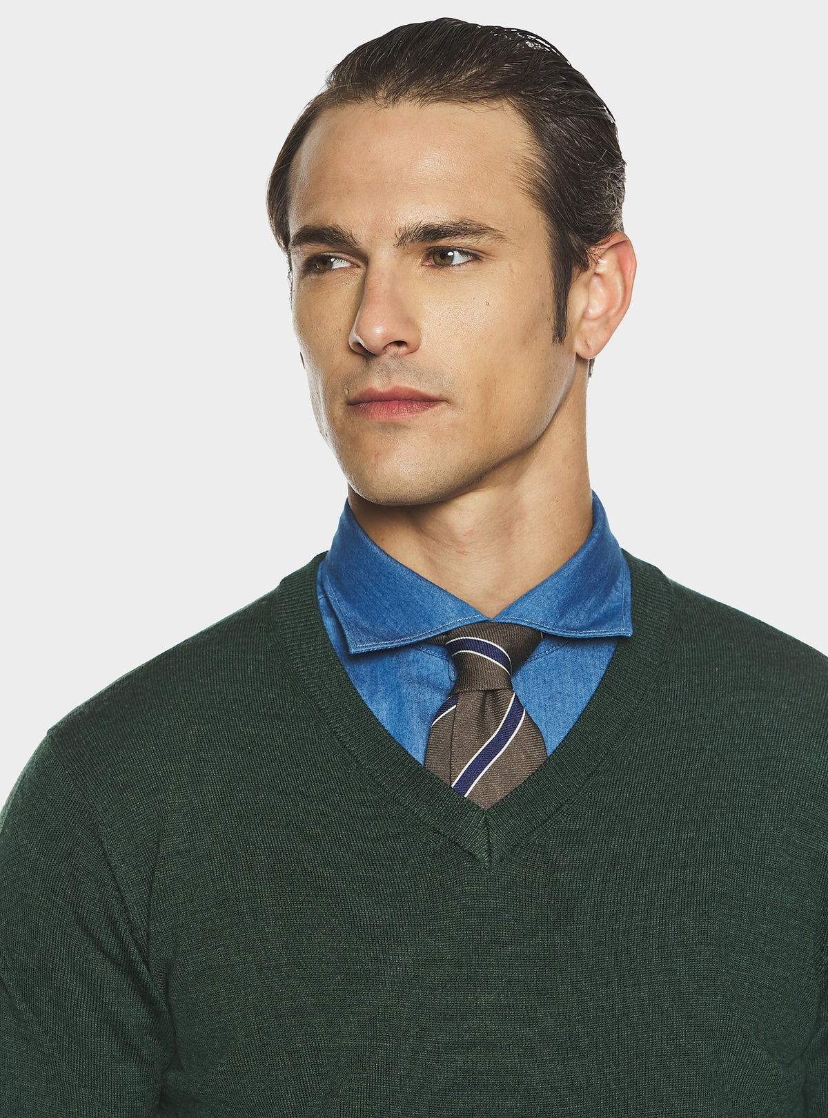 Maglia scollo a V in lana merino-1