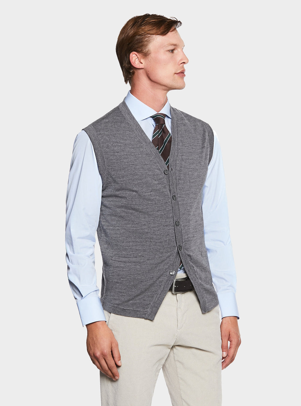 Gilet con bottoni in lana Merino-0