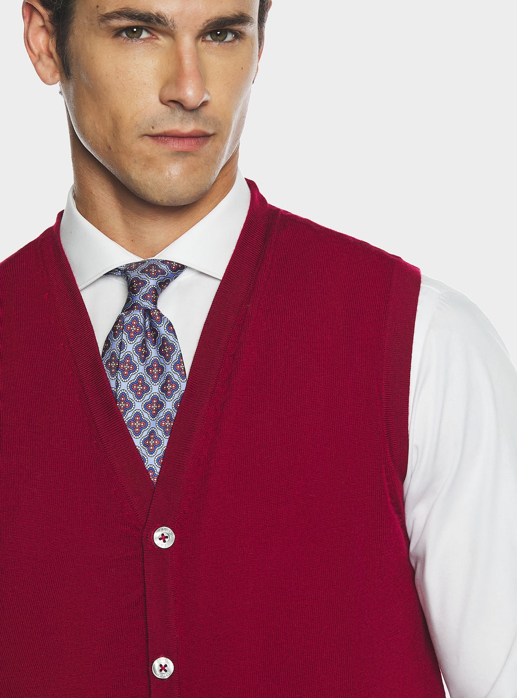 Gilet con bottoni in lana Merino-2