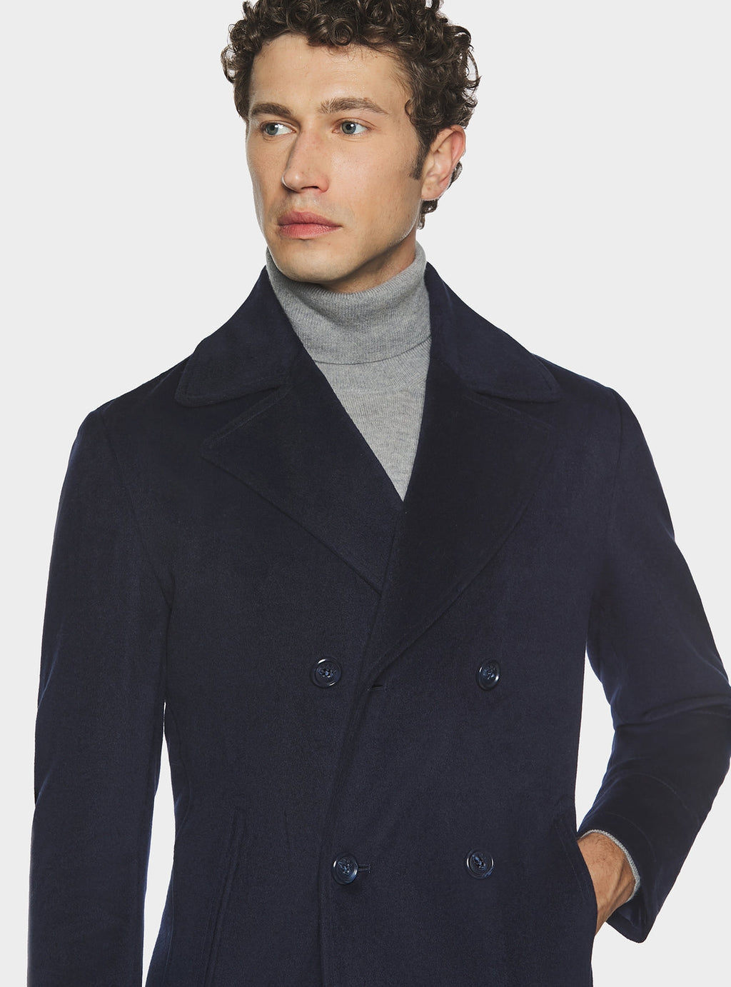 Cappotto doppiopetto tinta unita-2