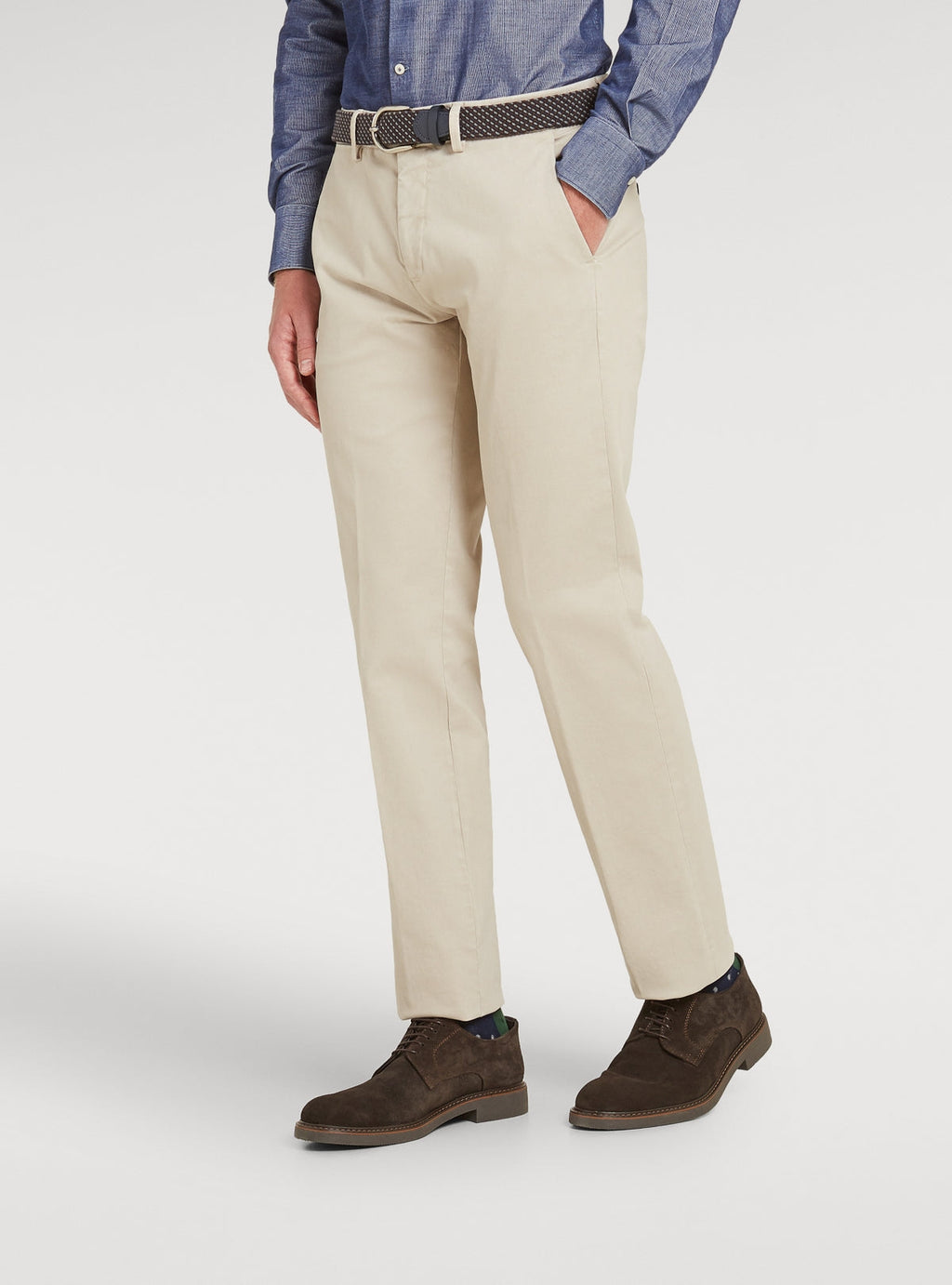Pantalone chinos tasca America in cotone-0