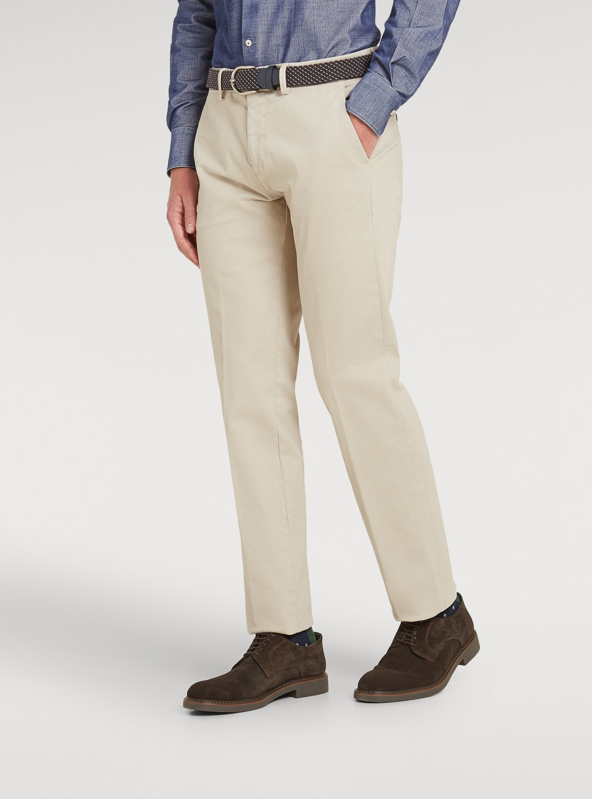 Pantalone chinos tasca America in cotone-0