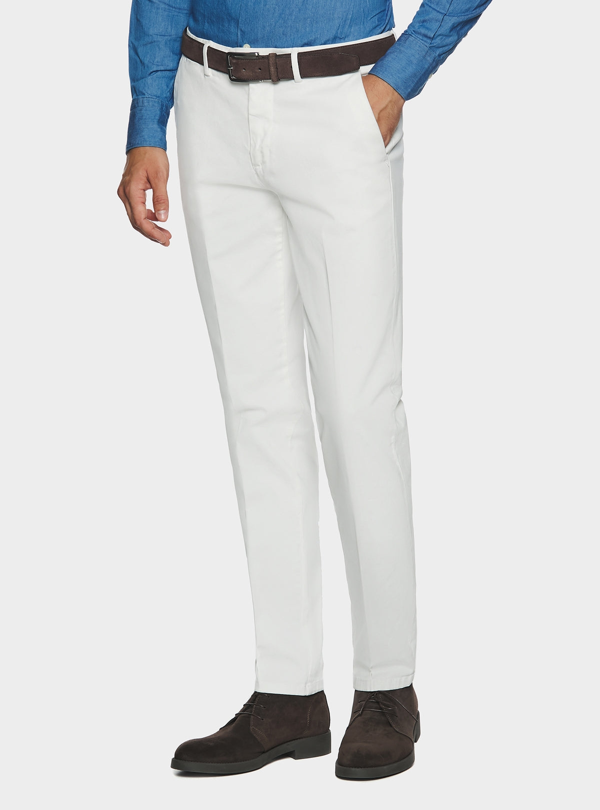 Pantalone chinos tasca America in cotone-0