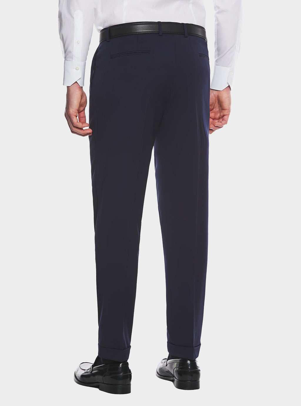 Pantalone classico con pences in misto lana stretch-3