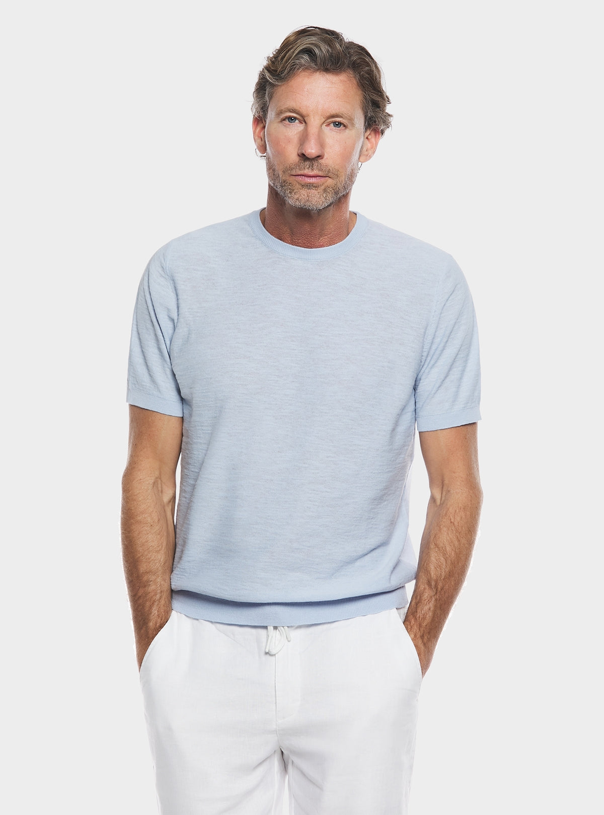 Maglia girocollo in cotone lino-2