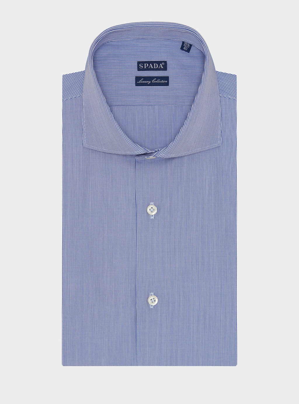 Camicia collo francese micro pied de poule in puro cotone-0