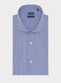 Camicia collo francese micro pied de poule in puro cotone-0