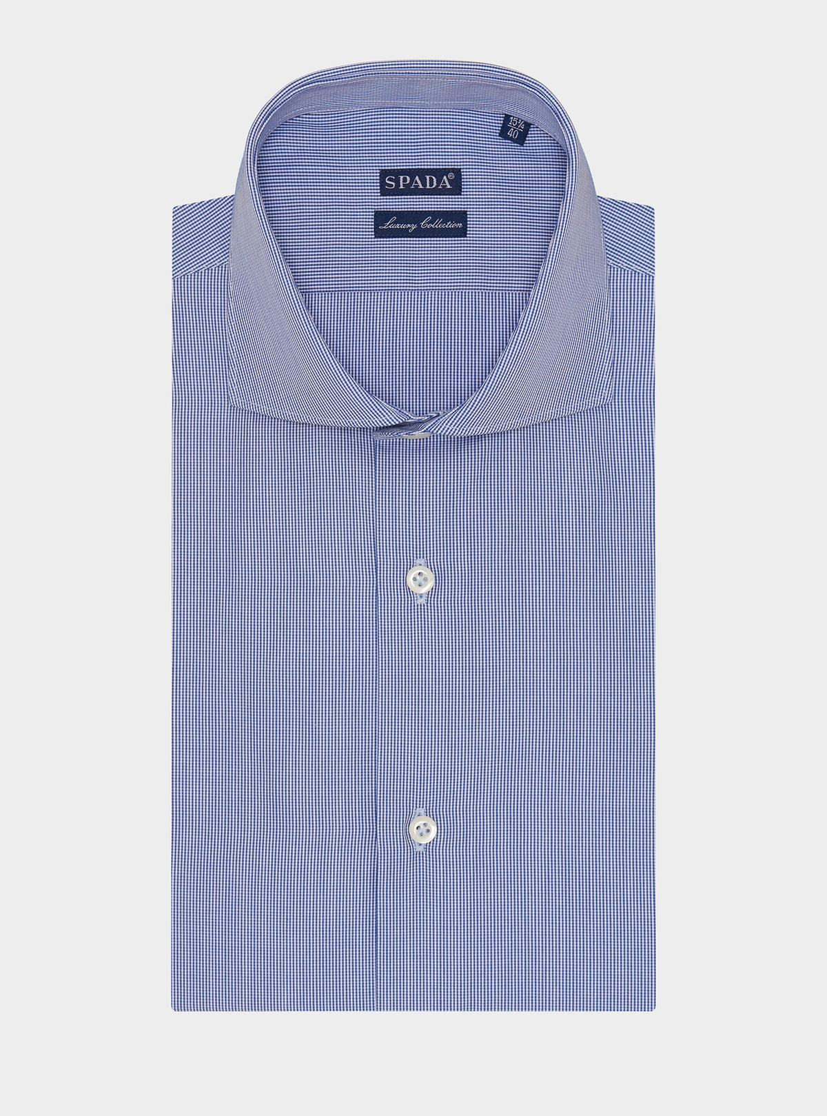 Camicia collo francese micro pied de poule in puro cotone-0