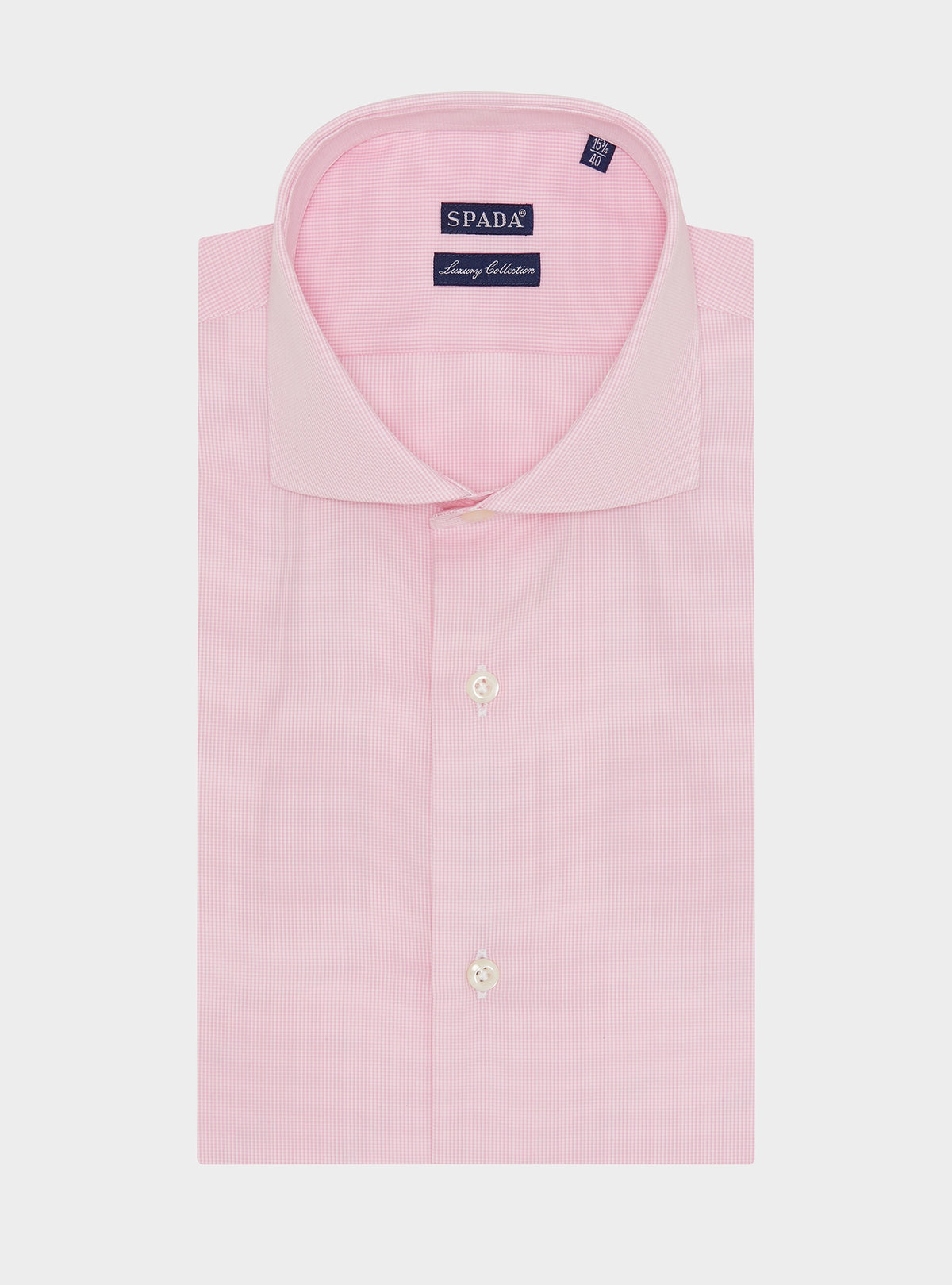 Camicia collo francese micro pied de poule in puro cotone-0