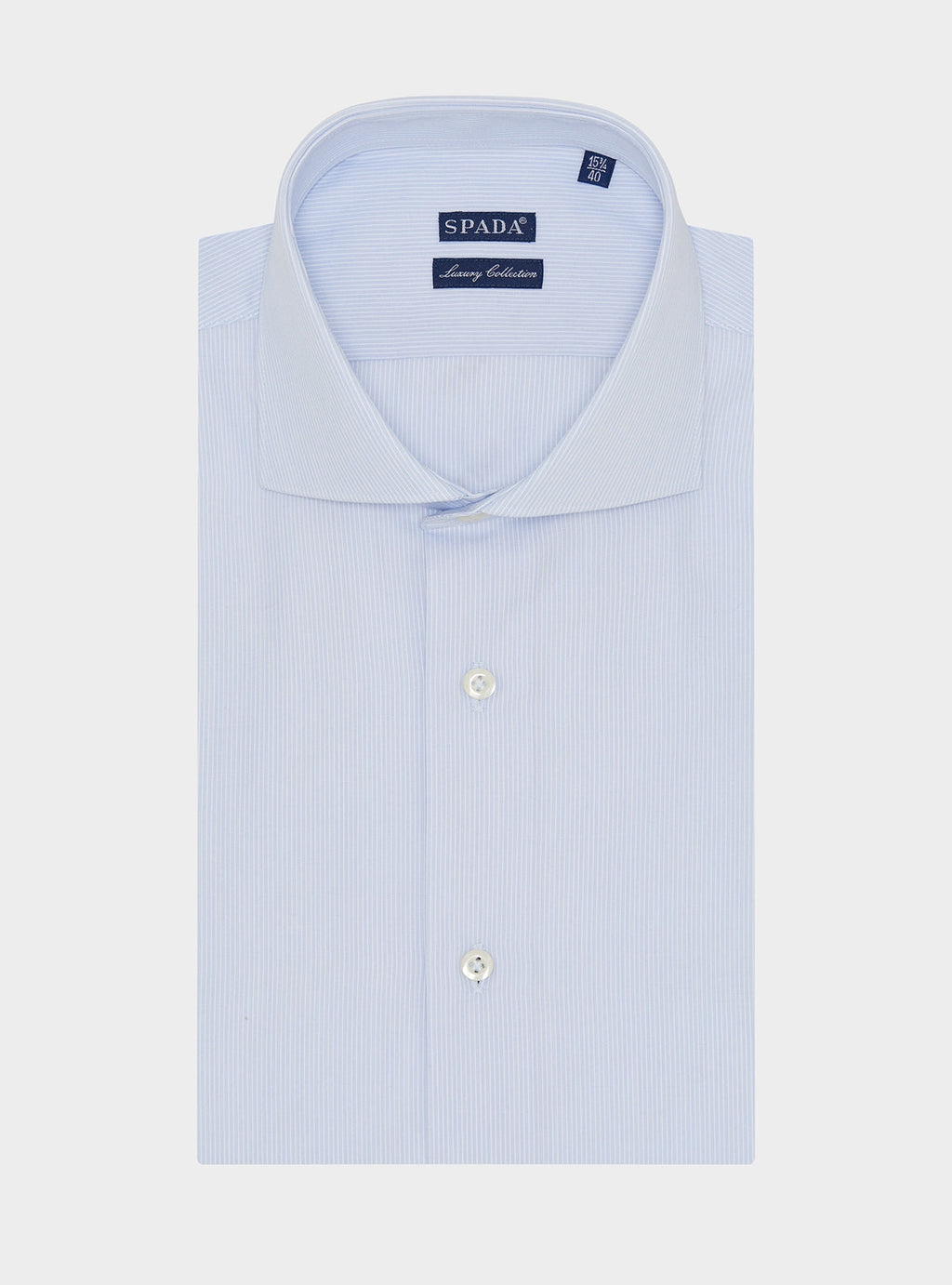 Camicia collo francese in cotone a righe in puro cotone-0