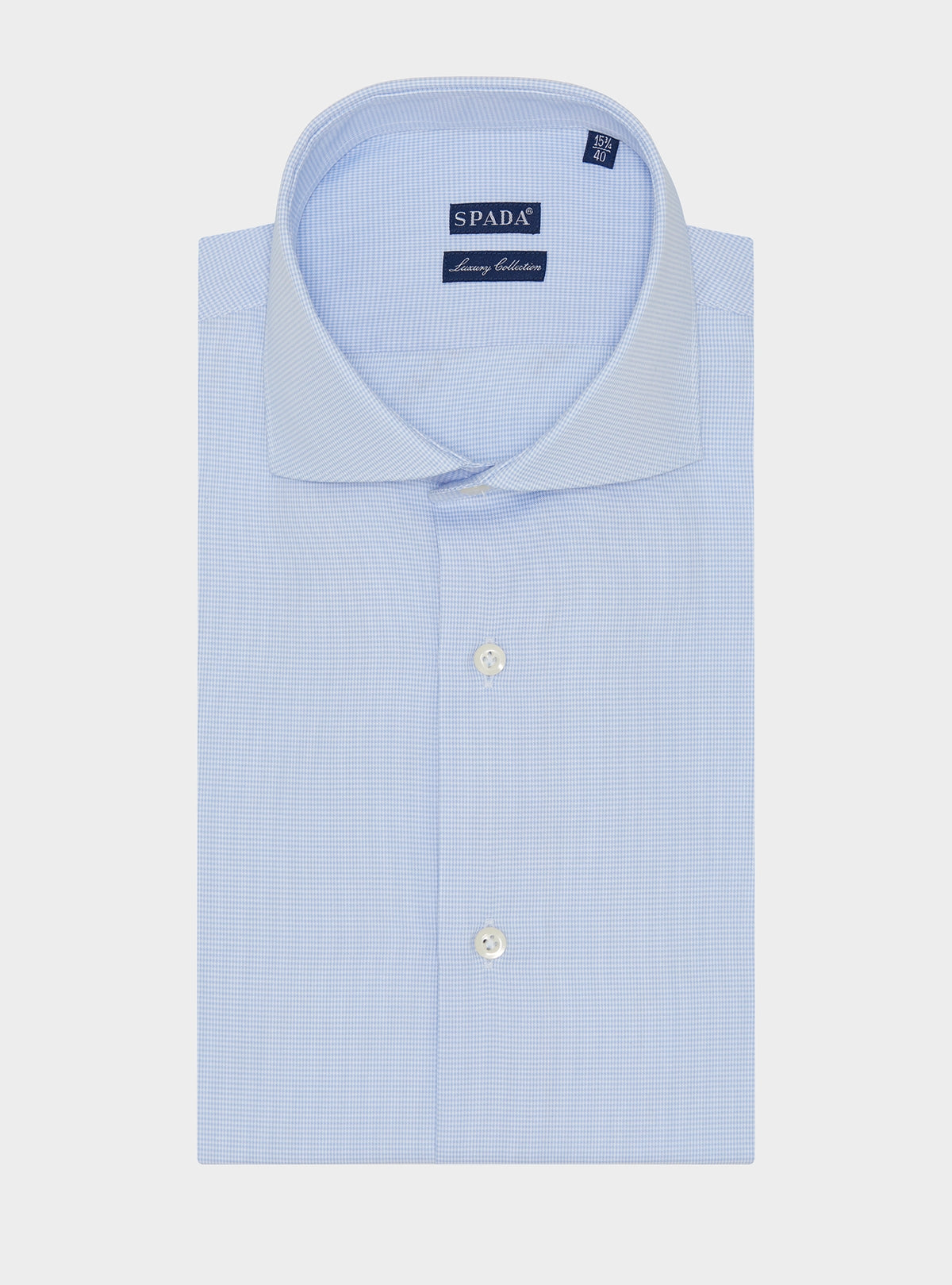 Camicia collo francese in cotone a quadretti in puro cotone-0