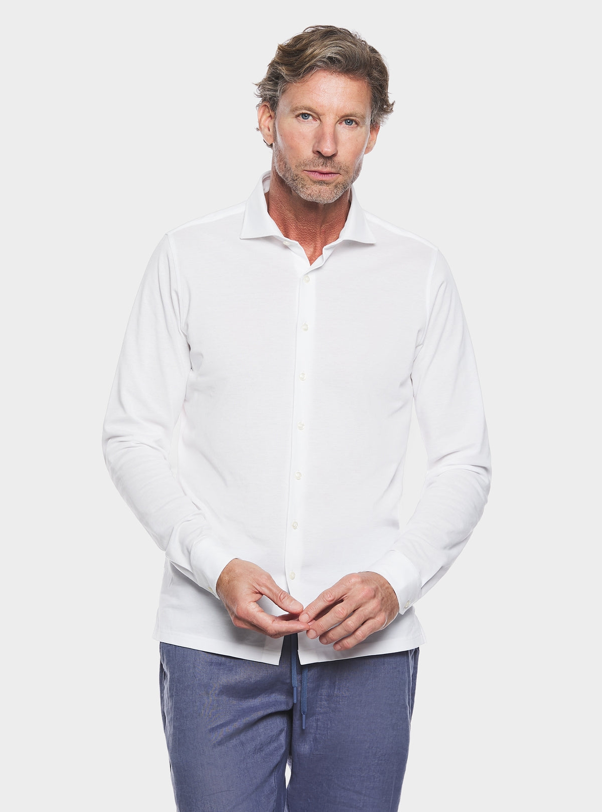 Polo camicia in cotone piquet.-0