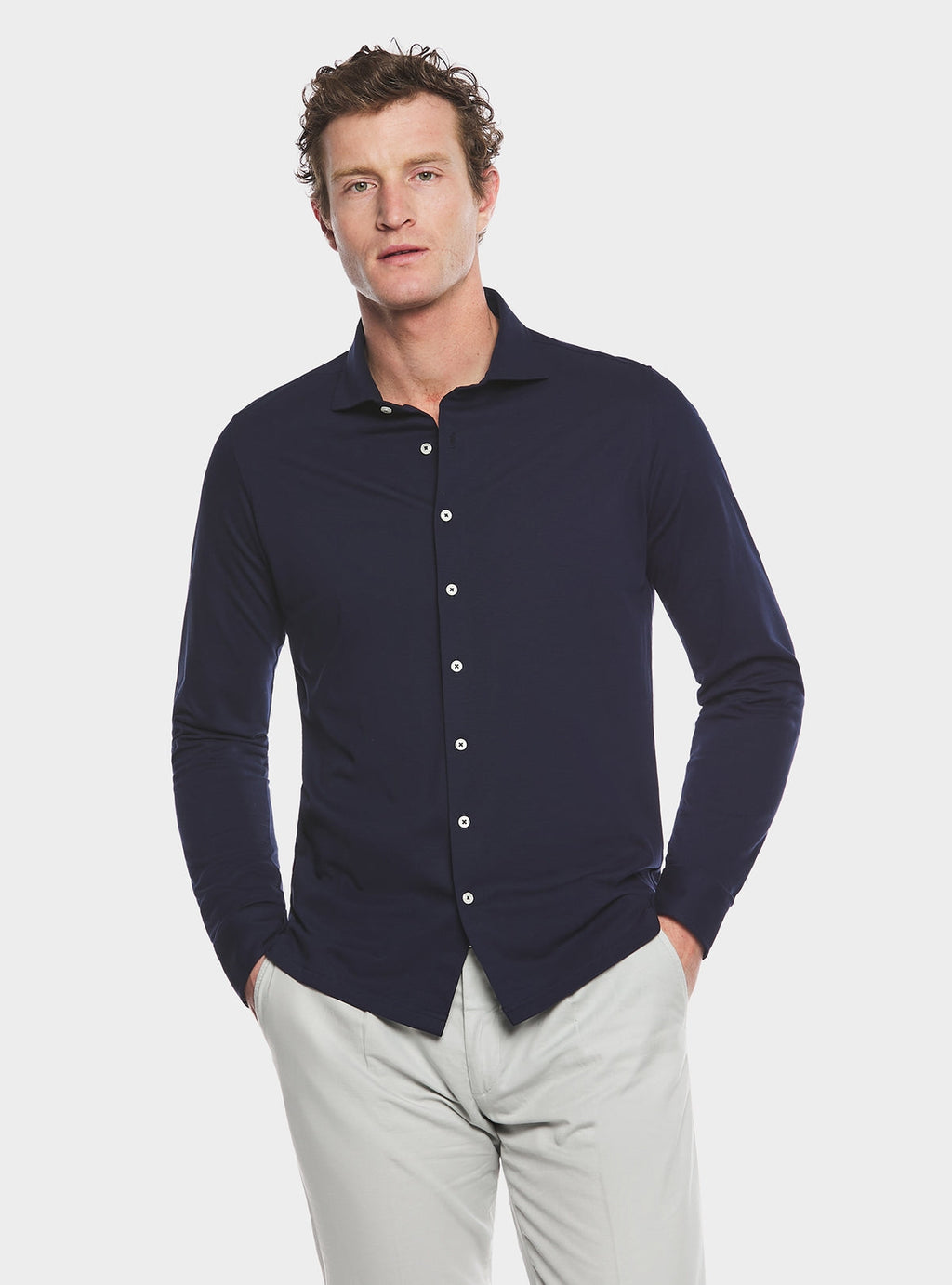 Polo camicia in cotone piquet.-2
