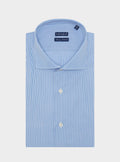 Camicia in puro cotone collo francese a righe strette-0