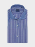 Camicia in puro cotone collo francese a righe-0