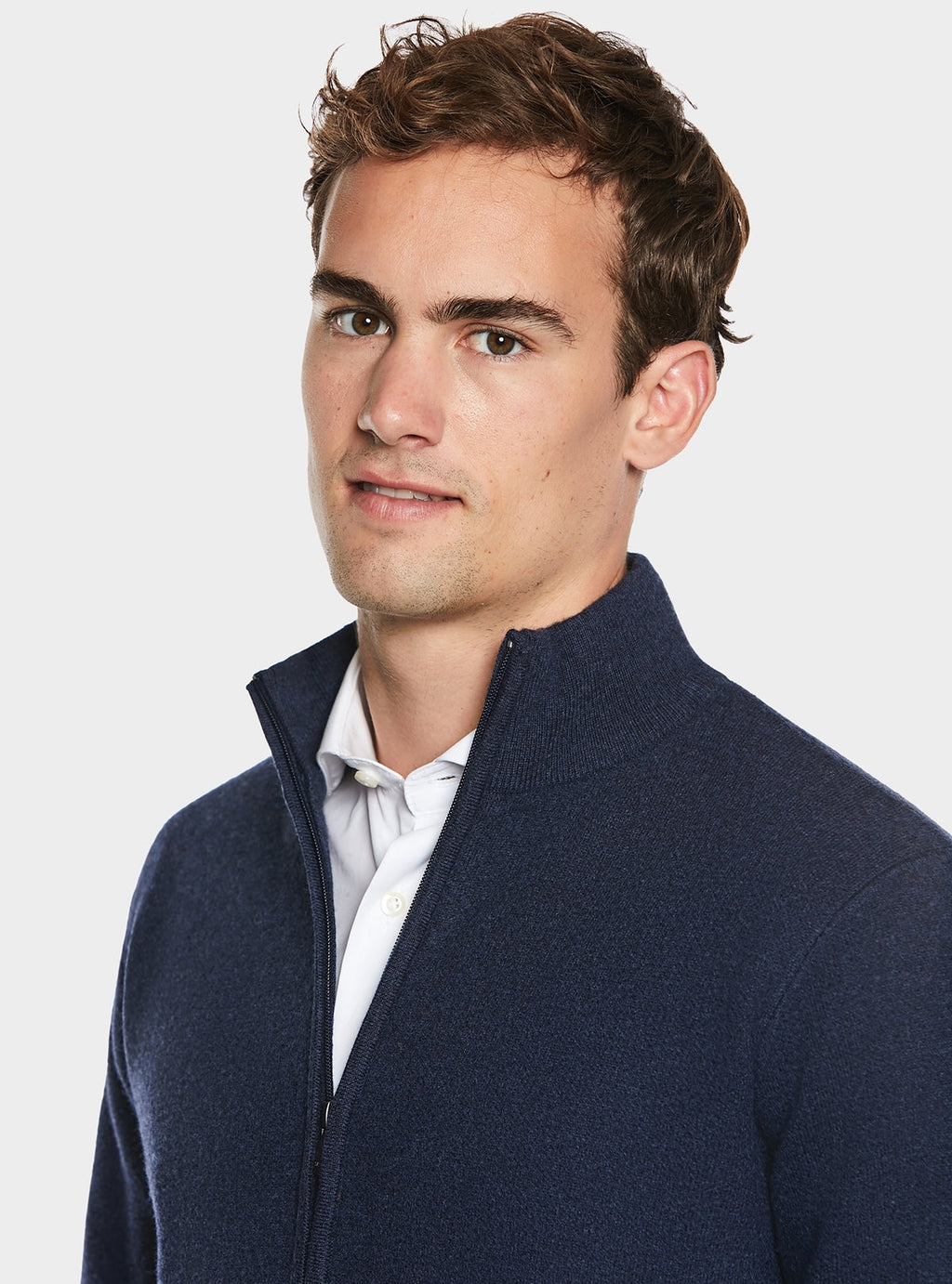 Maglia full zip in lana e cashmere-2