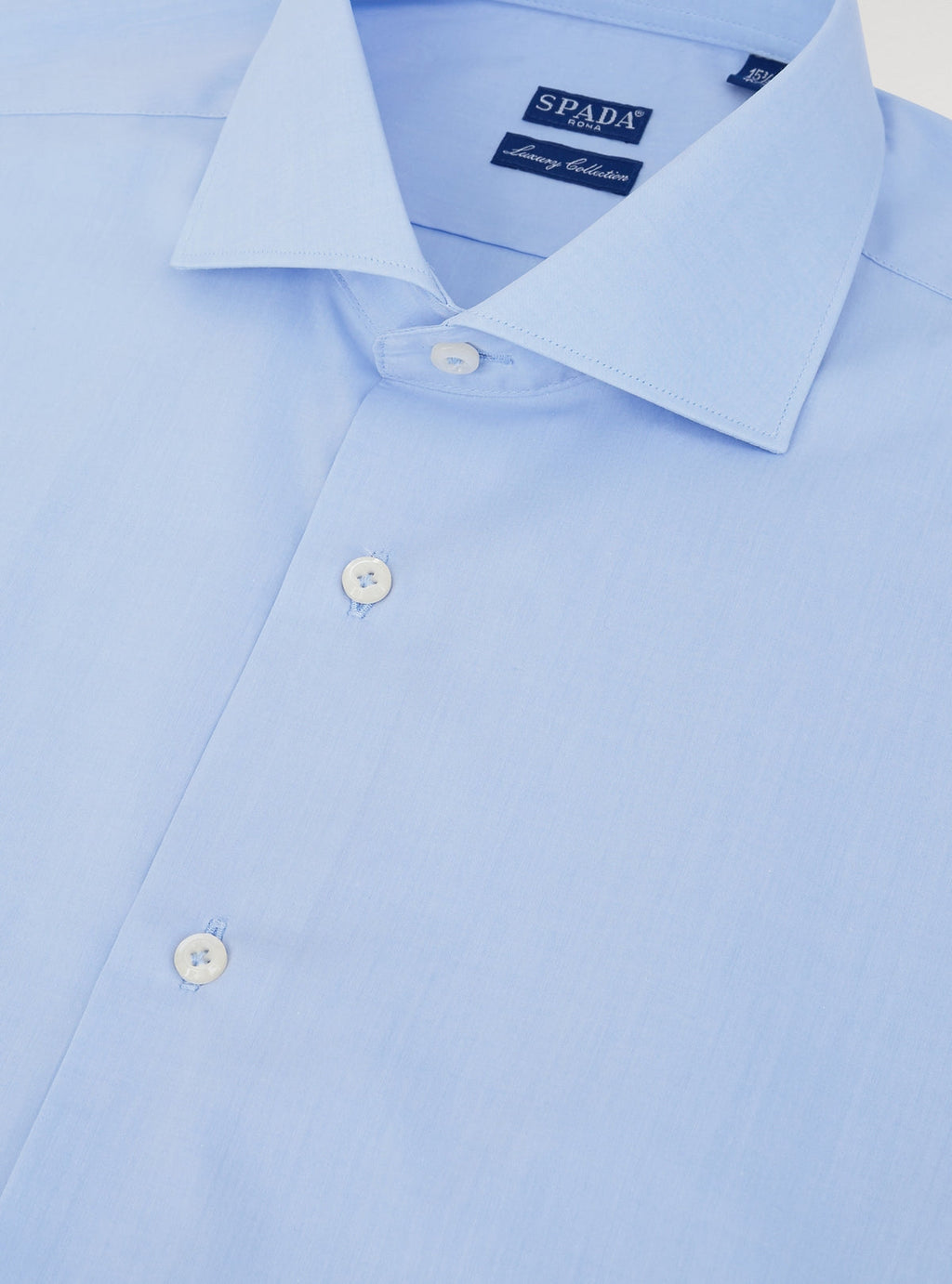 Camicia collo francese tinta unita in puro cotone-1