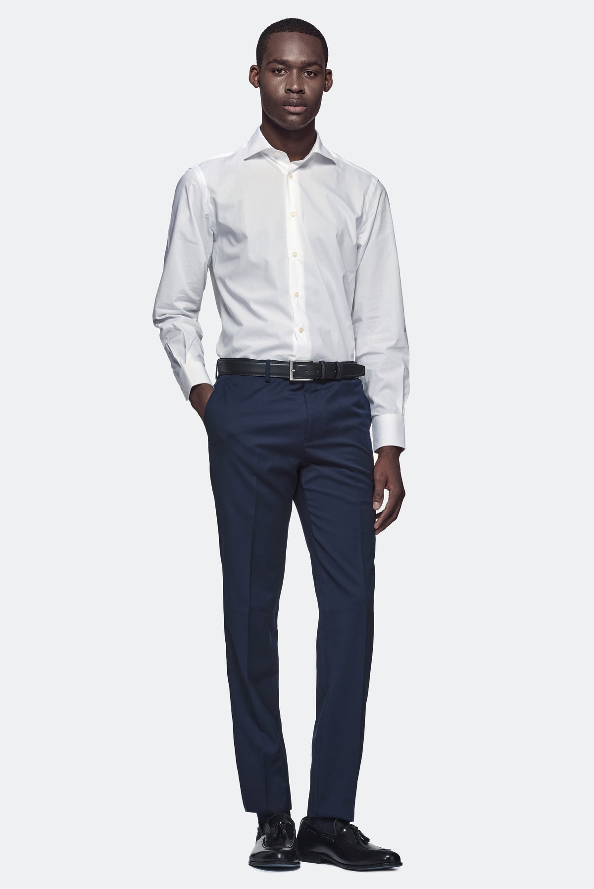 Pantalone in misto lana elastico-0