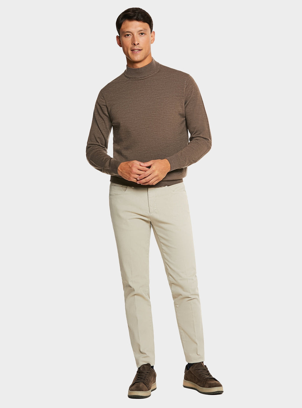Maglia in pura lana merino mezzo collo alto-1