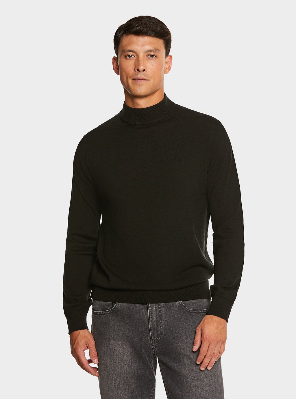 Maglia in pura lana merino mezzo collo alto-0