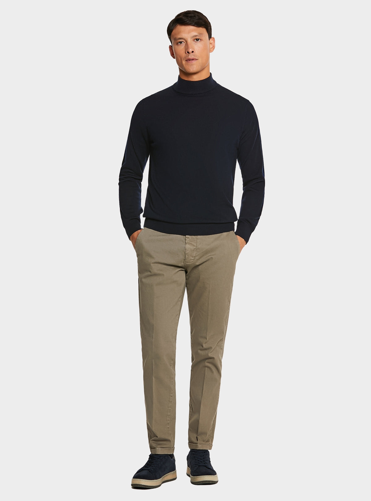 Maglia in pura lana merino mezzo collo alto-1