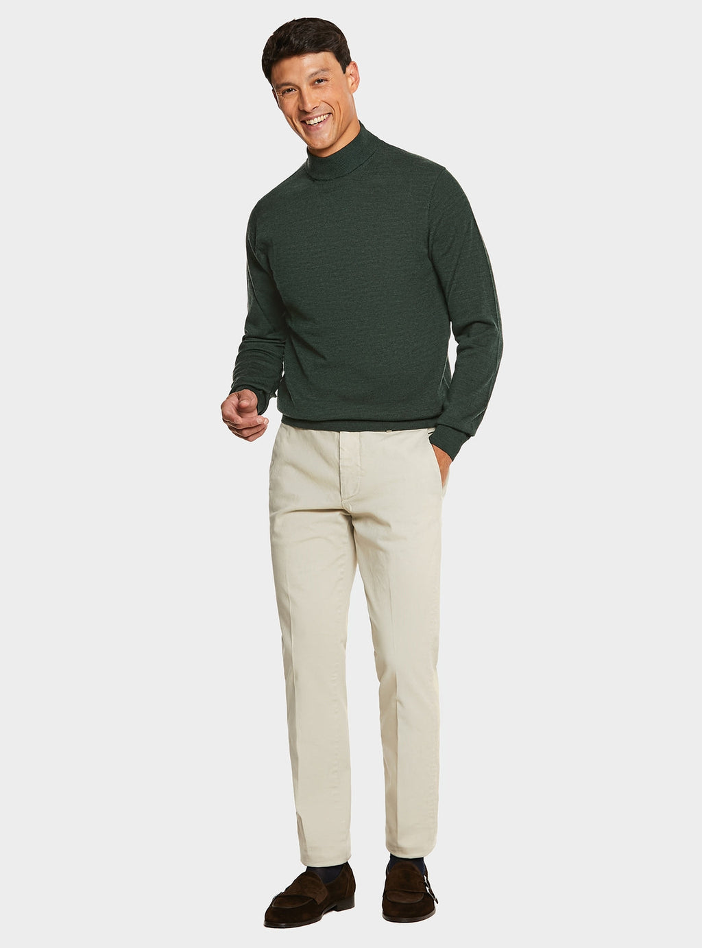 Maglia in pura lana merino mezzo collo alto-1