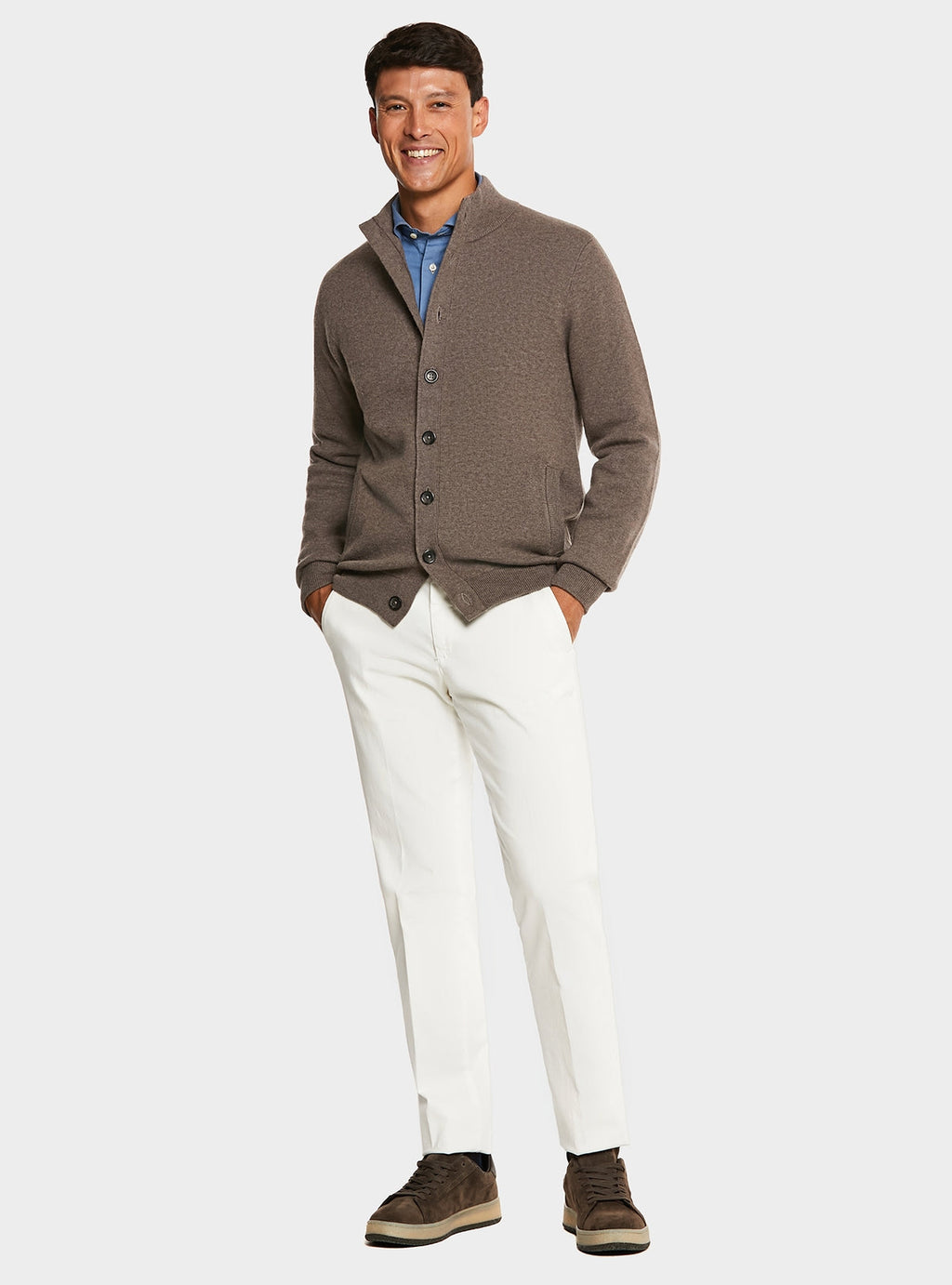Cardigan con bottoni in lana e cashmere-1