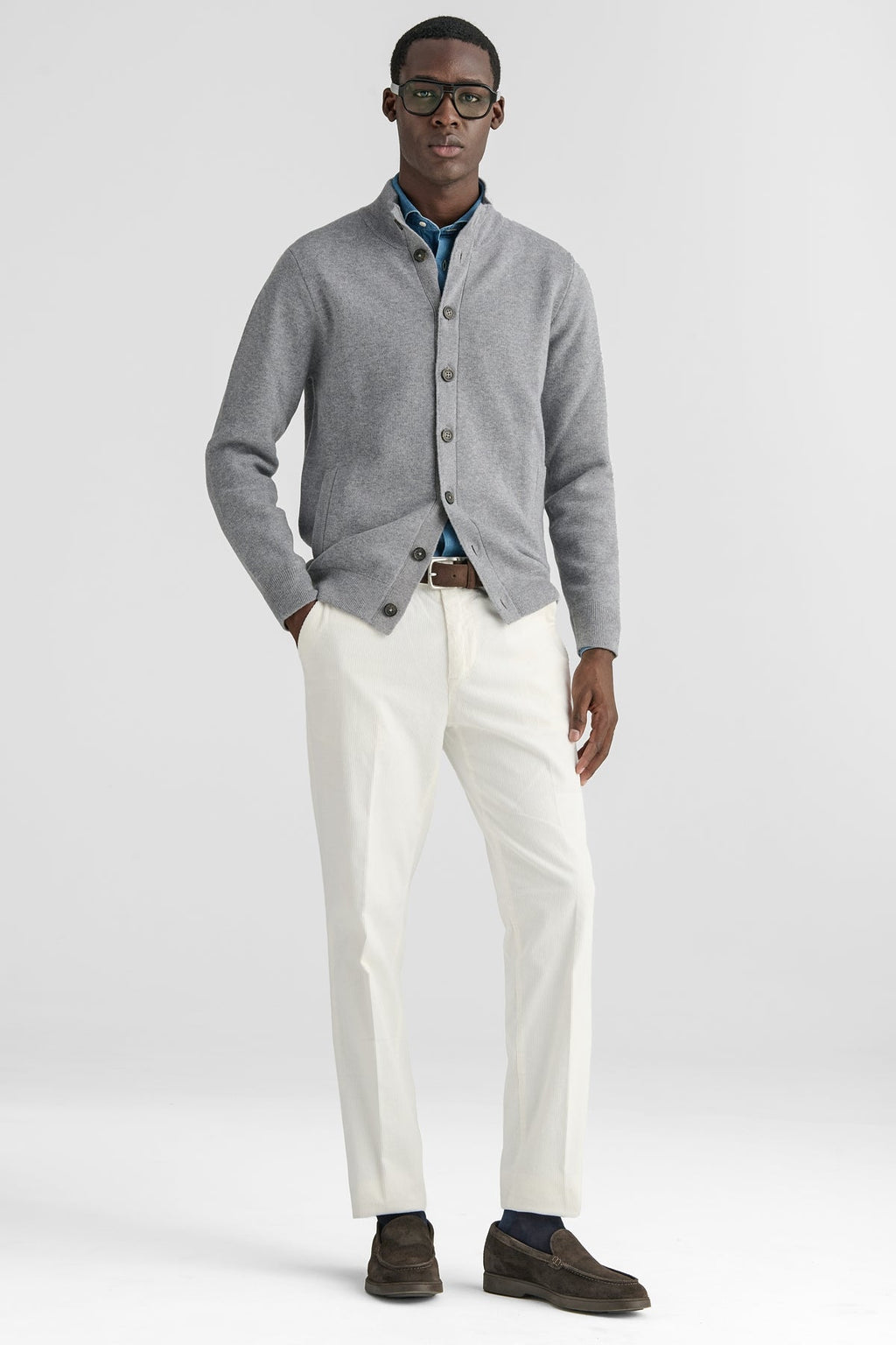 Cardigan con bottoni in lana e cashmere-1