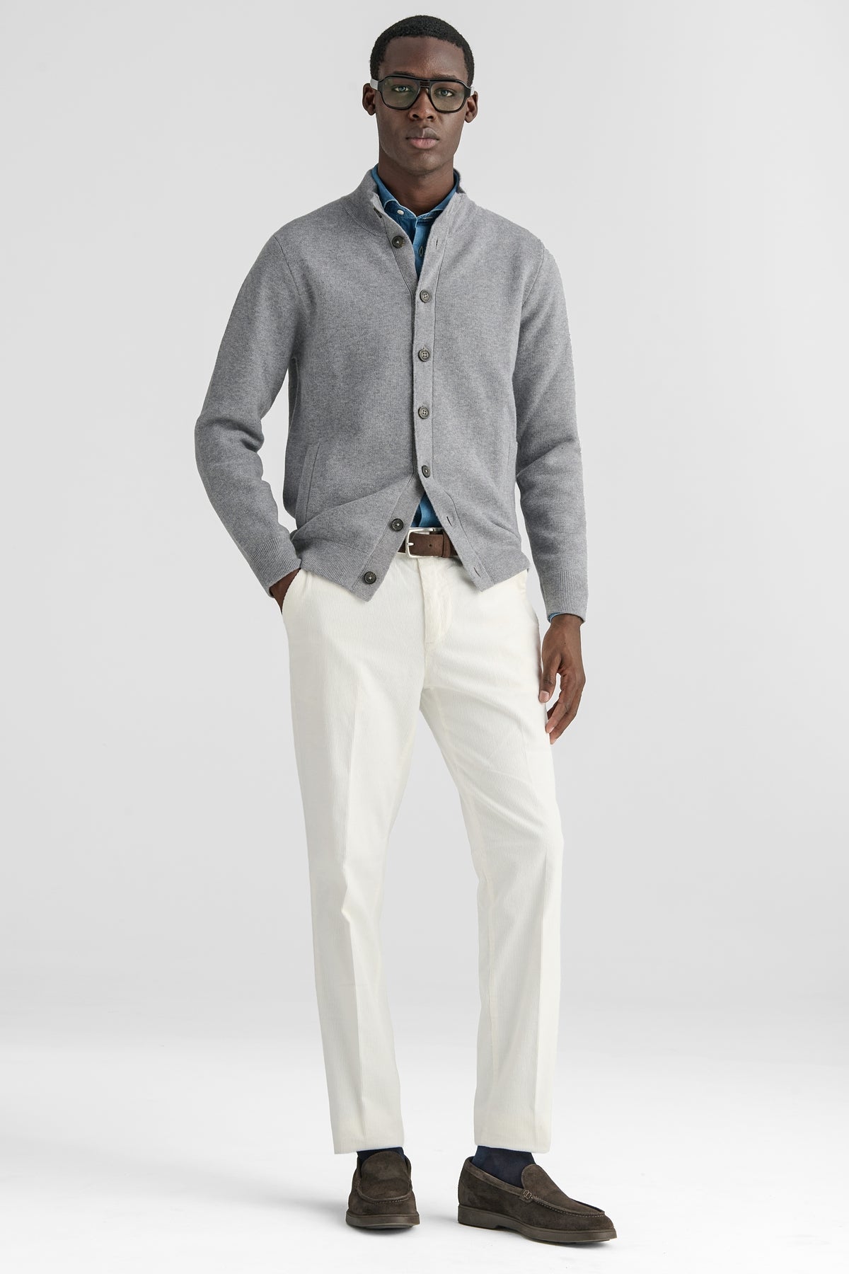 Cardigan con bottoni in lana e cashmere-1