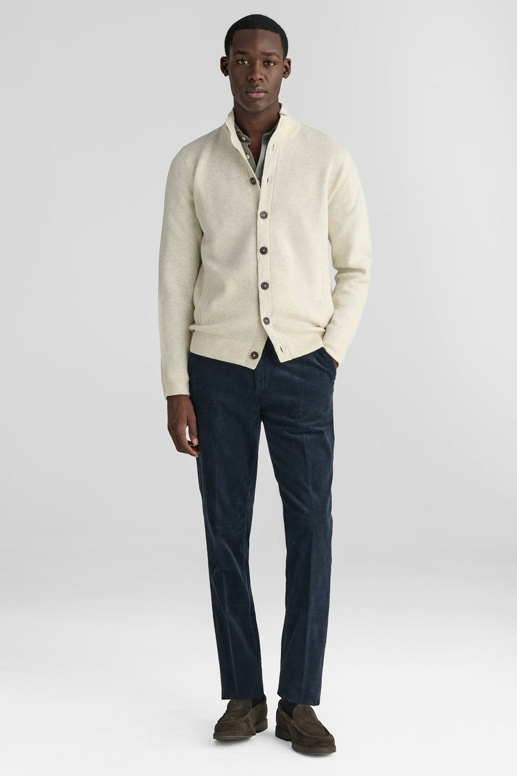 Cardigan con bottoni in lana e cashmere-1