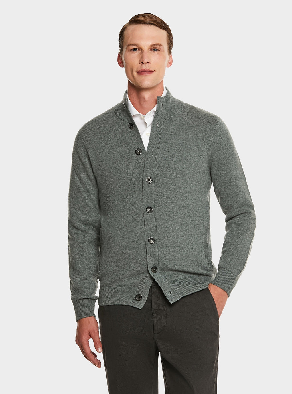 Cardigan con bottoni in lana e cashmere-0
