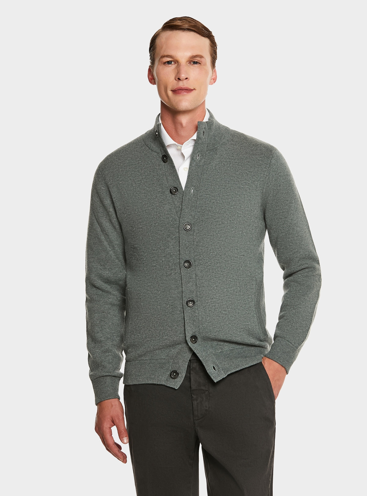 Cardigan con bottoni in lana e cashmere-0