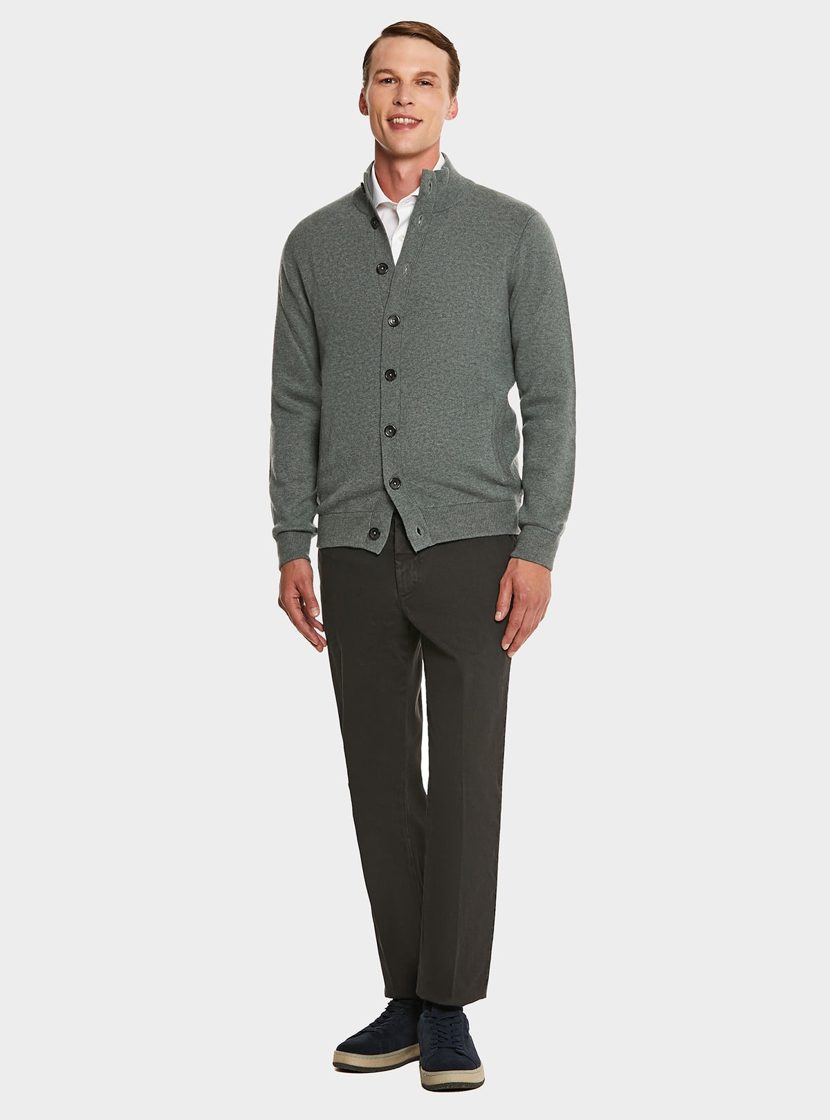 Cardigan con bottoni in lana e cashmere-1