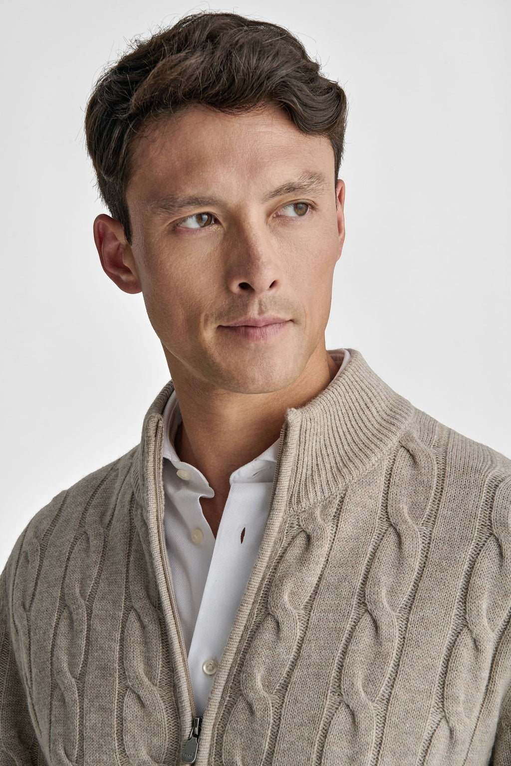 Cardigan a trecce in pura lana e cashmere-2
